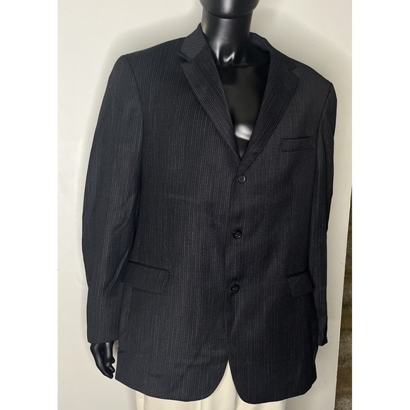 Blazer Other - Gianfranco Ruffini Italy Mens Pinstripe Suit Jacket Blazer Size 46L Vintage